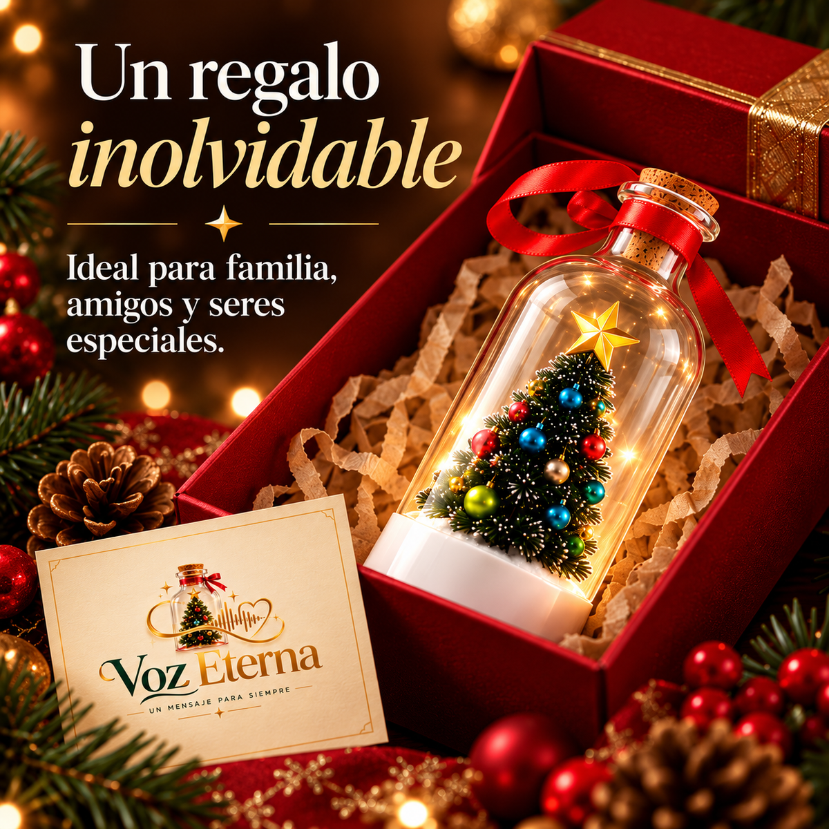 Botella navideña guarda mensajes