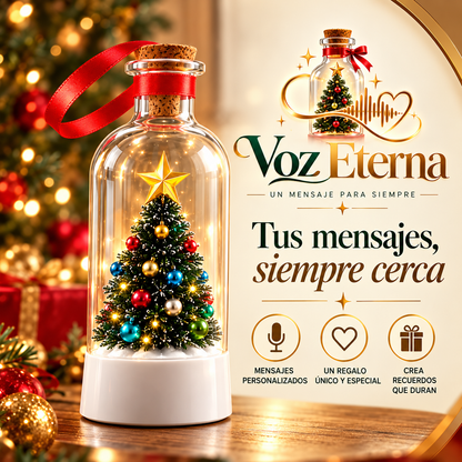 Botella navideña guarda mensajes