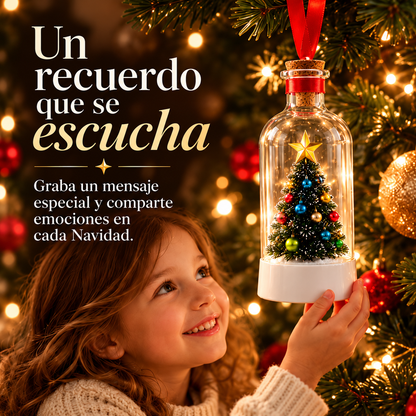 Botella navideña guarda mensajes